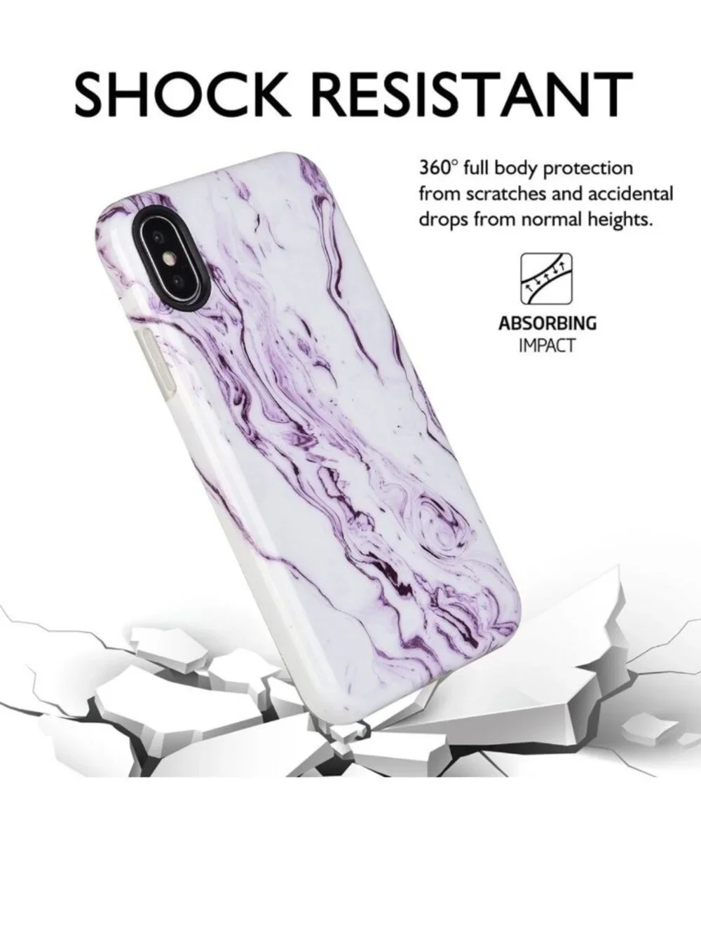 3 NEW iPhone Xs 1Os X 10 Cell Phone Case Cover Purple White Marble Swirl NWT